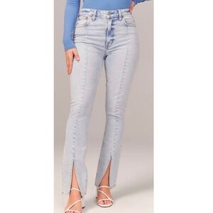 ABERCROMBIE & FITCH curve love The Skinny High Rise split hem light wash 28/6s